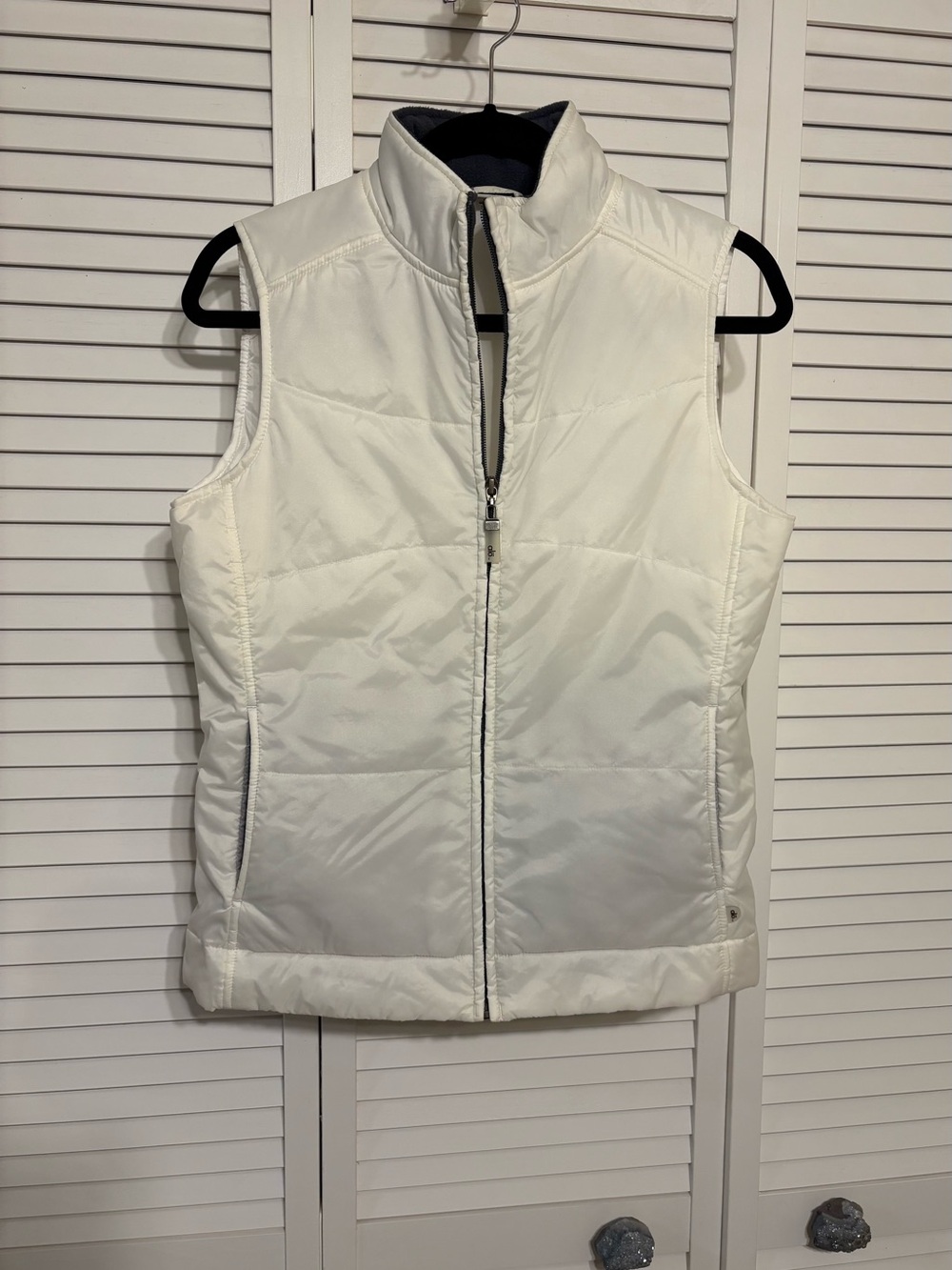 AL0 Yoga White Quilted Sleeveless Puffer Vest